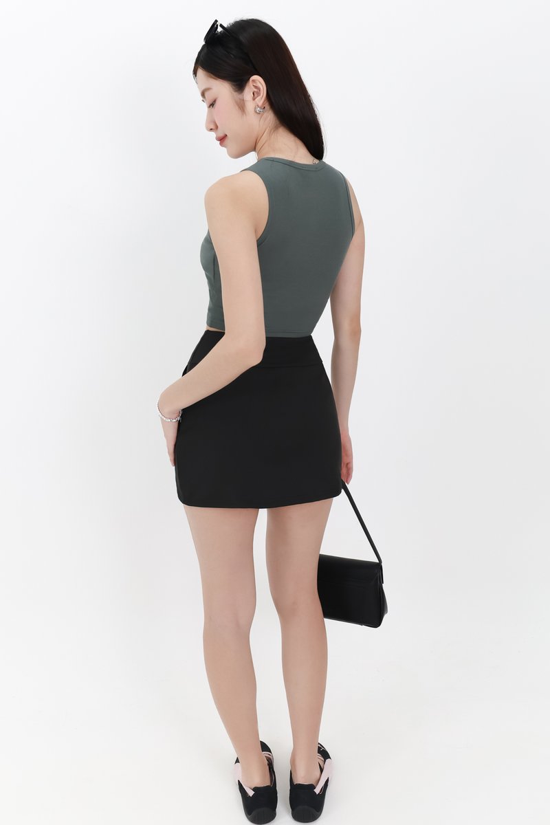 Tenra Twist Tank Top in Muted Forest