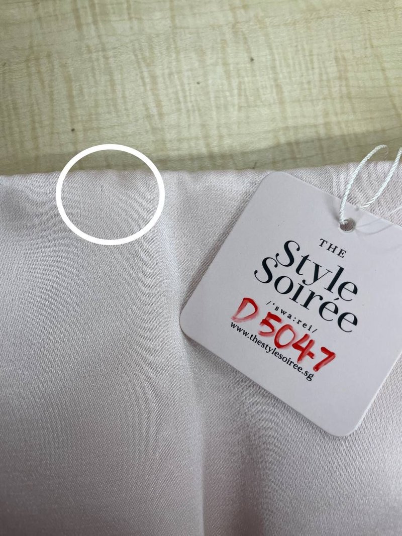 DEFECT | Paris Pearl Satin Romper Dress in Pastel Pink in S