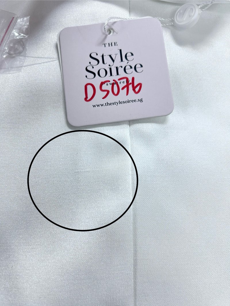 DEFECT | Paris Pearl Satin Romper Dress in White in XXS