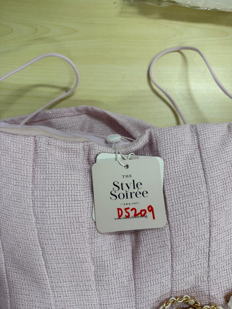 DEFECT | Teania Tweed Romper Dress in Lilac Pink in S