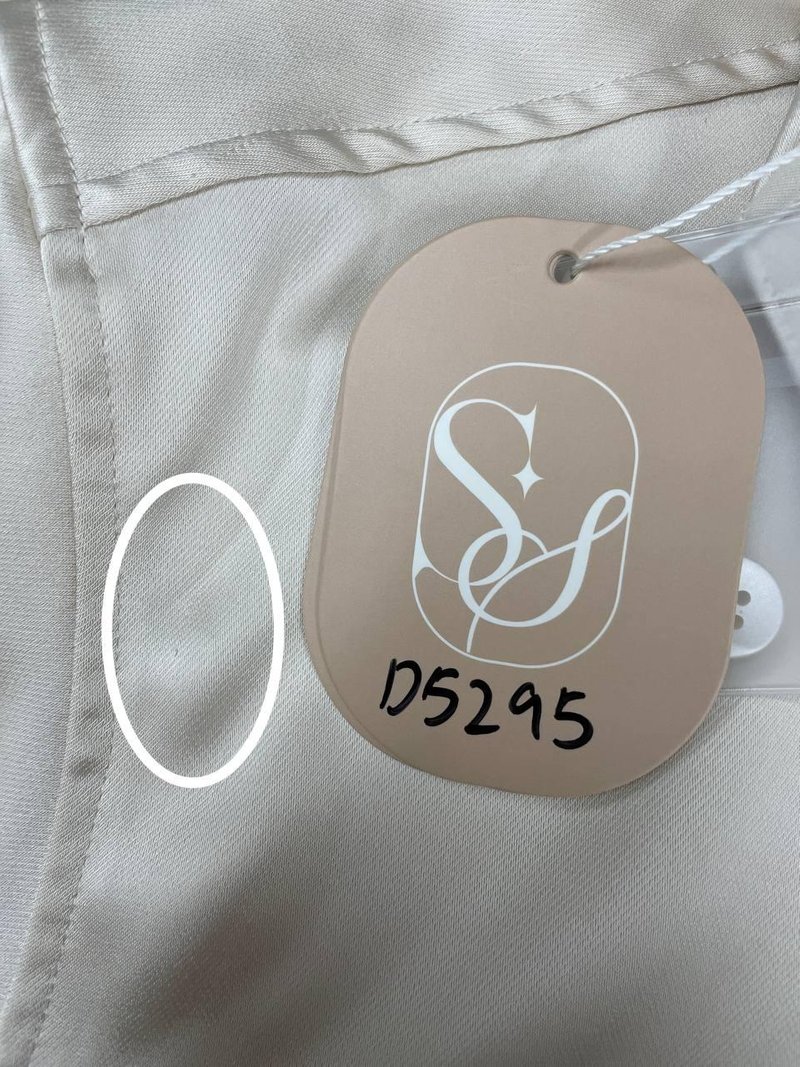 DEFECT | Men Collared Satin Shirt in Champagne in M DEFECT | Men Collared Satin Shirt in Champagne in M