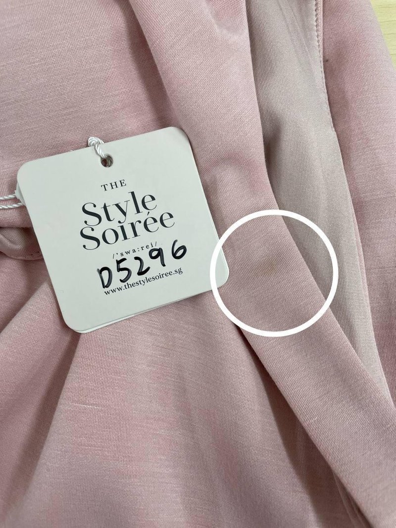DEFECT | Rianne Ruched Midi Dress in Pastel Pink in L