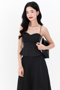 RESTOCKS | Cecelia Co-ord Sweetheart Top in Black