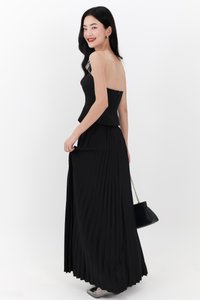 Cecelia Co-ord Pleated Skirt in Black ( Regular Length )