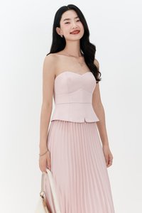 Cecelia Co-ord Sweetheart Top in Pastel Pink
