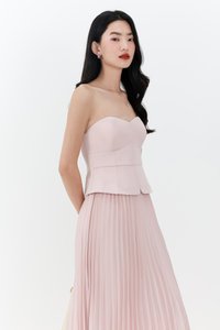 Cecelia Co-ord Sweetheart Top in Pastel Pink