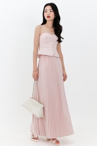 Cecelia Co-ord Pleated Skirt in Pastel Pink ( Regular Length )