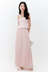 Cecelia Co-ord Pleated Skirt in Pastel Pink ( Regular Length )