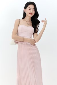 Cecelia Co-ord Sweetheart Top in Pastel Pink