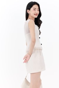 Trenita Tweed Skorts in Cream White Trenita Tweed Skorts in Cream White