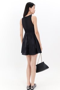 Ourelia Organza Romper Dress in Black