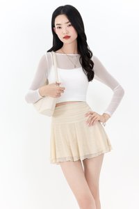 Marley Mesh Co-ord Skorts in Pale Yellow V1 Marley Mesh Co-ord Skorts in Pale Yellow V1