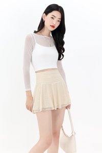 Marley Mesh Co-ord Skorts in Pale Yellow V1 Marley Mesh Co-ord Skorts in Pale Yellow V1