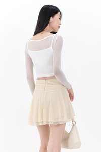 Marley Mesh Co-ord Skorts in Pale Yellow V1 Marley Mesh Co-ord Skorts in Pale Yellow V1