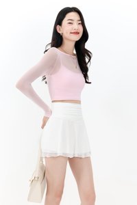 DEFECT | Marley Mesh Co-ord Skorts in White in XS DEFECT | Marley Mesh Co-ord Skorts in White in XS
