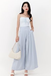 Pixa Pleated Highwaist Pants in Light Blue ( Regular Length )