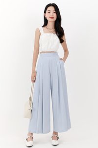 Pixa Pleated Highwaist Pants in Light Blue ( Petite Length )
