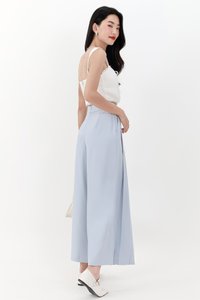 Pixa Pleated Highwaist Pants in Light Blue ( Petite Length )
