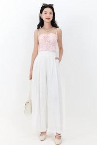 Pixa Pleated Highwaist Pants in White ( Regular Length )