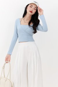 Lara Layered Sleeved Top in Blue