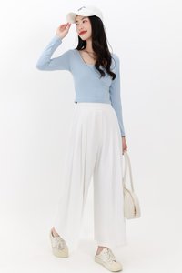 Pixa Pleated Highwaist Pants in White ( Petite Length )