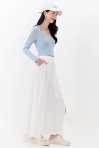Pixa Pleated Highwaist Pants in White ( Petite Length )