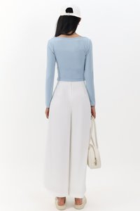 Pixa Pleated Highwaist Pants in White ( Petite Length )