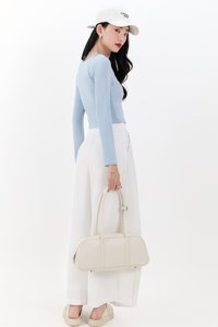 Pixa Pleated Highwaist Pants in White ( Petite Length )