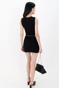 Terri Tank Ruched Dress in Black