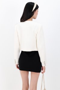 Trixie Tweed Jacket in Cream White