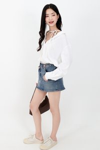 RESTOCKS | Tasha Textured Tie Shirt in White