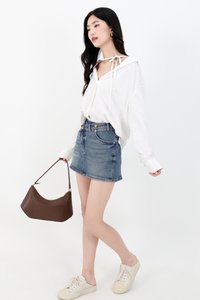 RESTOCKS | Tasha Textured Tie Shirt in White