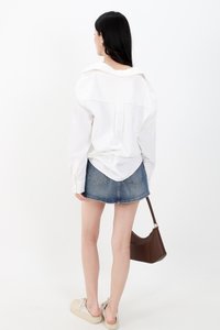 RESTOCKS | Tasha Textured Tie Shirt in White