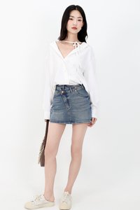 RESTOCKS | Tasha Textured Tie Shirt in White