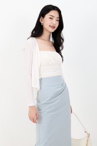 DEFECT | Chaerin Cardigan Top Set in White in XS DEFECT | Chaerin Cardigan Top Set in White in XS