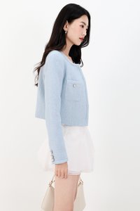 Trixie Tweed Jacket in Light Blue