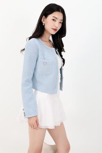 Trixie Tweed Jacket in Light Blue