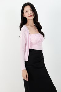 DEFECT | Chaerin Cardigan Top Set in Pale Lilac Pink in M DEFECT | Chaerin Cardigan Top Set in Pale Lilac Pink in M