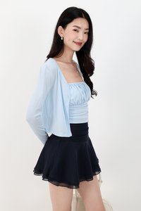 Chaerin Cardigan Top Set in Light Blue