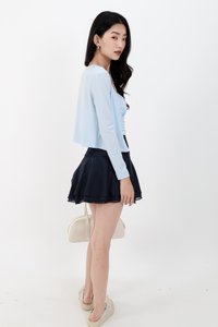 Chaerin Cardigan Top Set in Light Blue