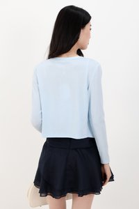 Chaerin Cardigan Top Set in Light Blue