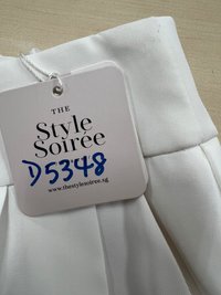 DEFECT | Fannie Flare Pleated Pants in White ( Regular Length ) in XXS