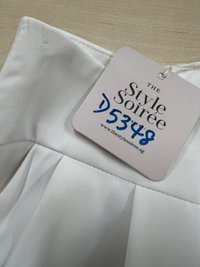 DEFECT | Fannie Flare Pleated Pants in White ( Regular Length ) in XXS