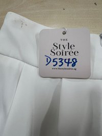 DEFECT | Fannie Flare Pleated Pants in White ( Regular Length ) in XXS