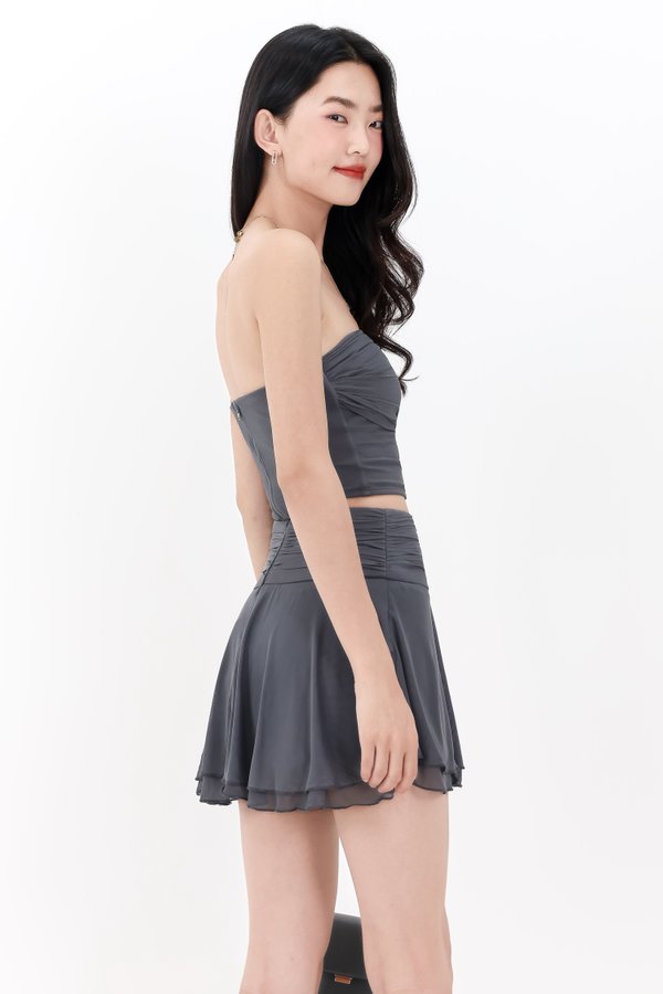 Marley Mesh Co-ord Skorts in Steel Grey