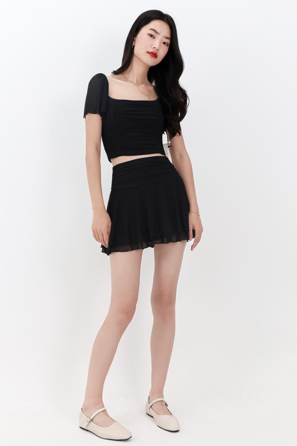 BACKORDER 5 | Marley Mesh Co-ord Skorts in Black