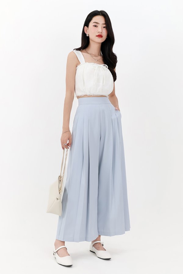 Pixa Pleated Highwaist Pants in Light Blue ( Petite Length )