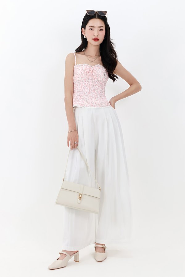 Fiona Floral Bustier Top in Red Florals