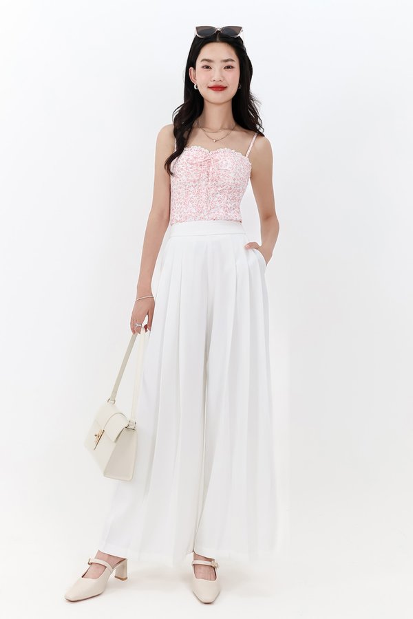 Pixa Pleated Highwaist Pants in White ( Regular Length )