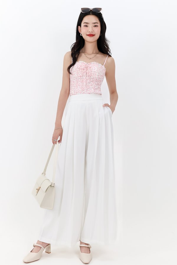 DEFECT | Pixa Pleated Highwaist Pants in White ( Regular Length ) in S